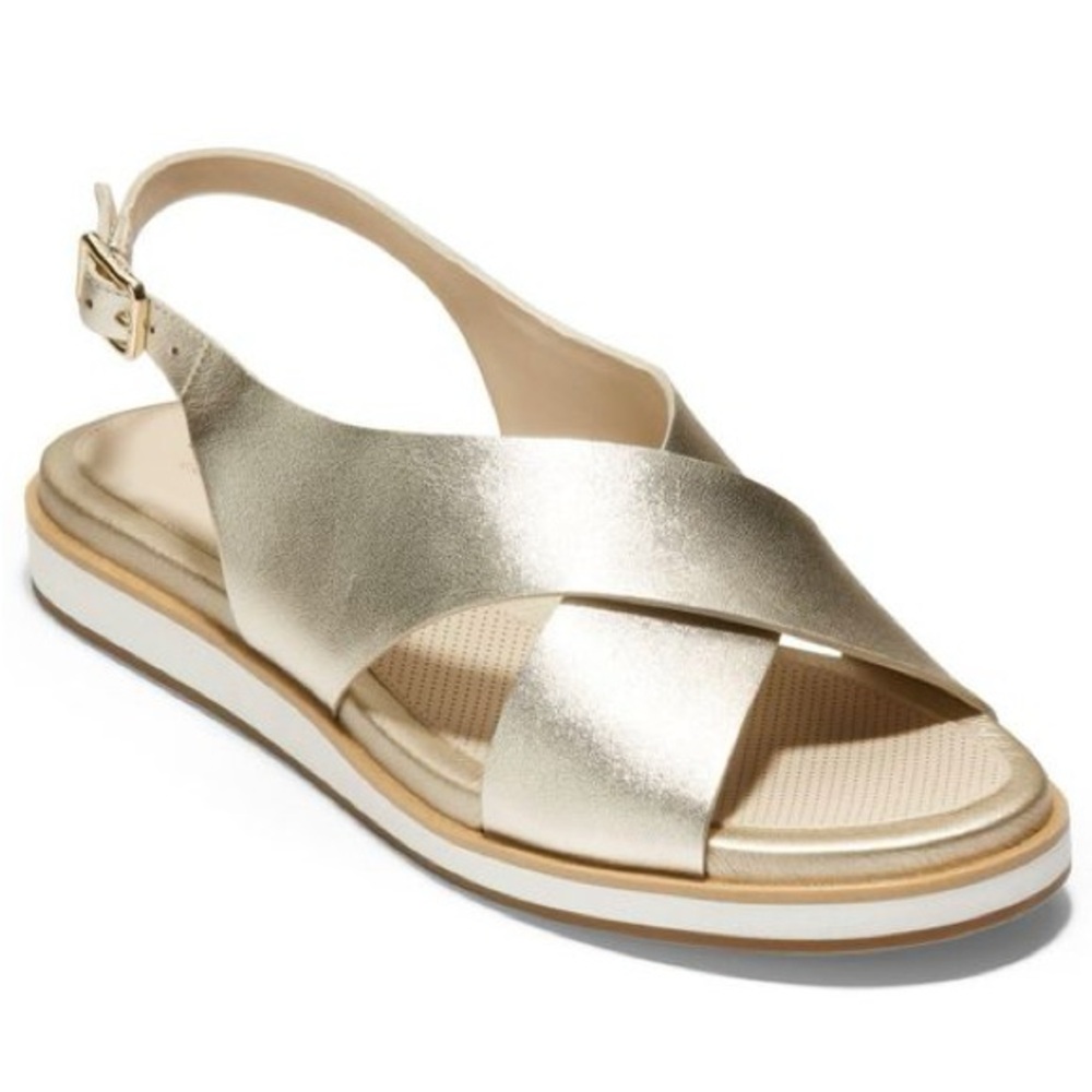 Cole Haan‎ Mira Sandal Gold Sandals Size 8.5 EUC B15